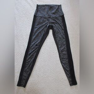 Lululemon Athletica Black and Gray Striped Leggings